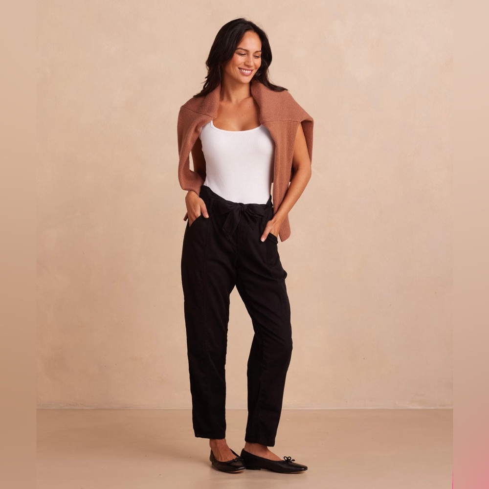 Summersalt black The‎ Timeless Slim Tie-Waist Pant size 2